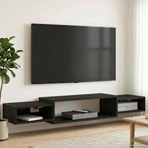 Nástěnná TV skříň Nástěnná montáž Černý dub 140 x 28 x 21 cm - obrázek 4