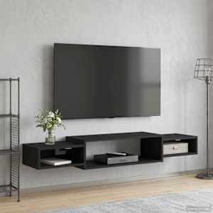 Stenska TV omarica Montaža za steno Črni hrast 140 x 28 x 21 cm