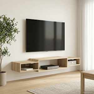 Nástěnná TV skříň Nástěnná montáž Dub sonoma 140 x 28 x 21 cm - obrázek 4