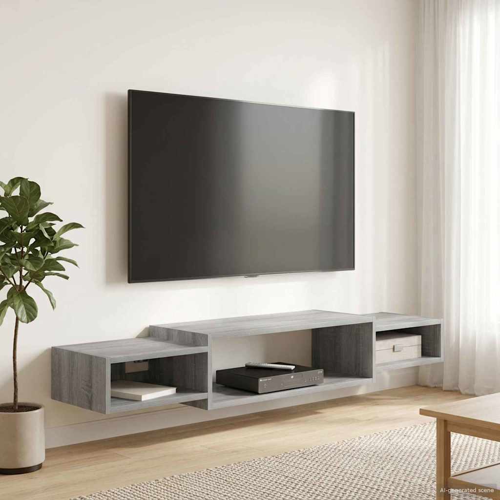 vidaXL Sistem de TV montat pe perete Montare pe perete Sonoma gri