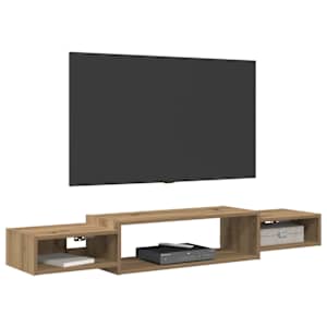 Nástěnná TV skříň Nástěnná montáž Dub artisan 140 x 28 x 21 cm - obrázek 3