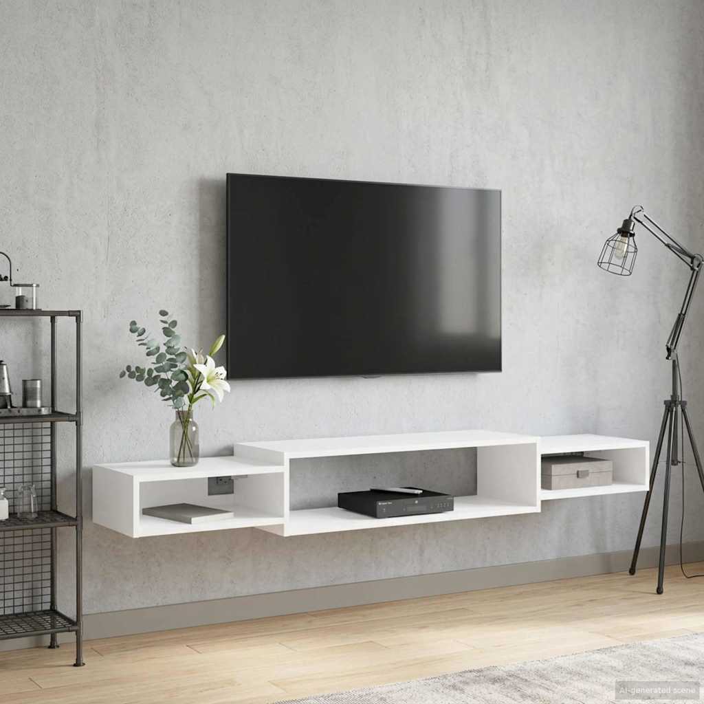 vidaXL Sistem de TV montat pe perete Montare pe perete Alb