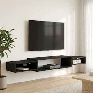 Nástěnná TV skříň Nástěnná montáž Černý dub 180 x 28 x 21 cm - obrázek 1
