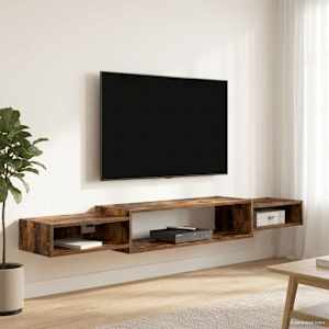 Nástěnná TV skříň Nástěnná montáž Kouřový dub 180 x 28 x 21 cm - obrázek 4