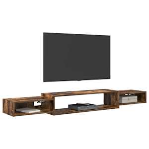 Nástěnná TV skříň Nástěnná montáž Kouřový dub 180 x 28 x 21 cm - obrázek 3