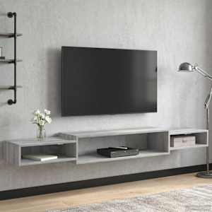 Nástěnná TV skříň Nástěnná montáž Šedý Sonoma 180 x 28 x 21 cm - obrázek 4