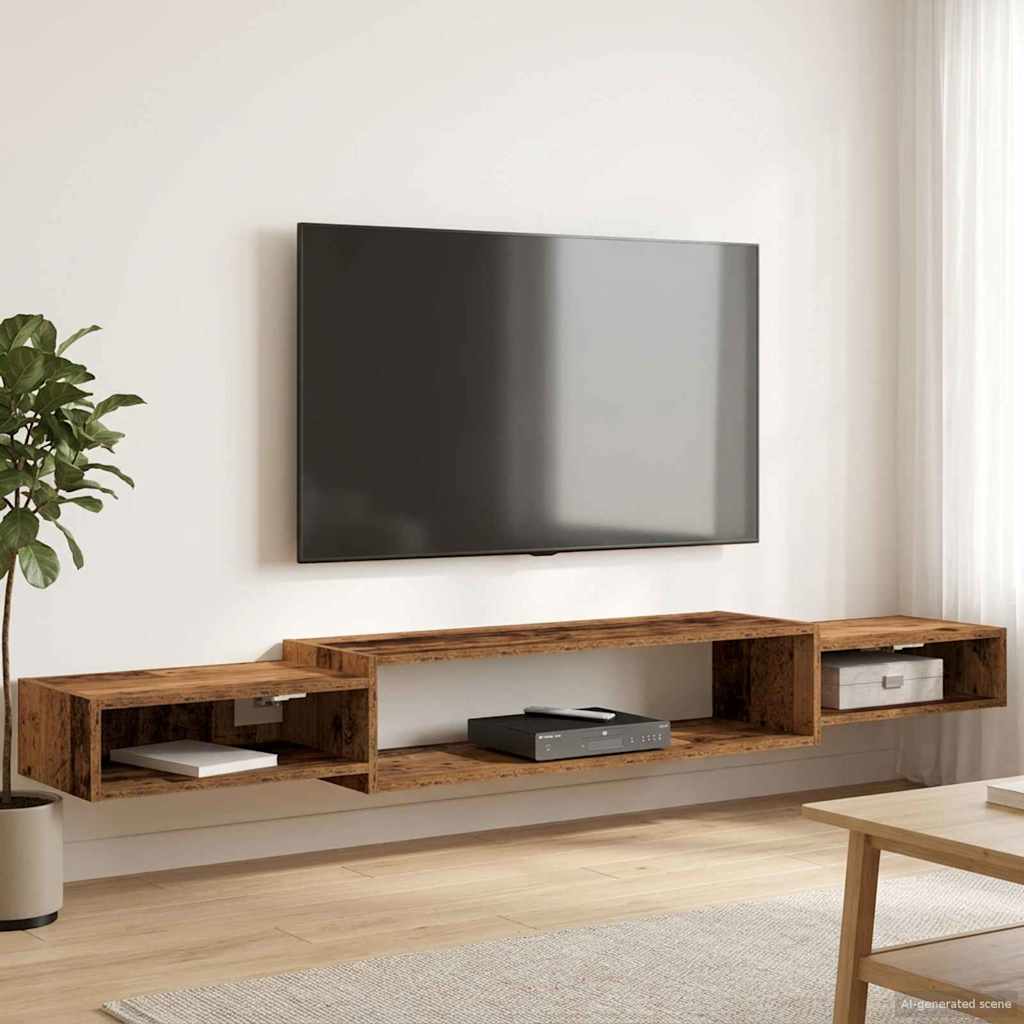 vidaXL Sistem de TV montat pe perete Montare pe perete Lemn vechi