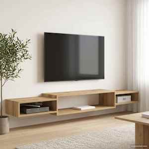 Nástěnná TV skříň Nástěnná montáž Dub artisan 180 x 28 x 21 cm - obrázek 4