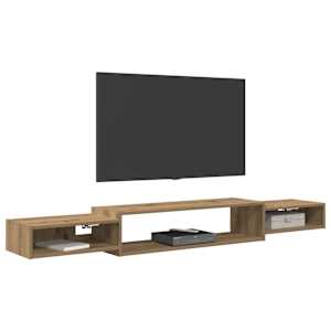 Nástěnná TV skříň Nástěnná montáž Dub artisan 180 x 28 x 21 cm - obrázek 3