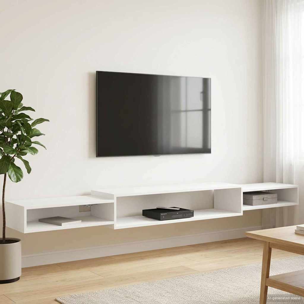 vidaXL Sistem de TV montat pe perete Montare pe perete Alb