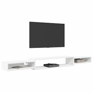 Nástěnná TV skříň Nástěnná montáž Bílá 220 x 28 x 21 cm - obrázek 3