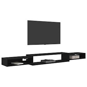 Nástěnná TV skříň Nástěnná montáž Černý dub 220 x 28 x 21 cm - obrázek 3