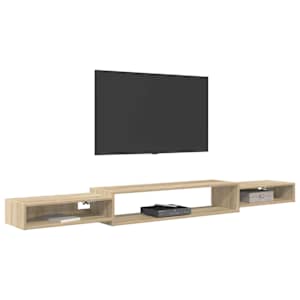 Nástěnná TV skříň Nástěnná montáž Dub sonoma 220 x 28 x 21 cm - obrázek 3