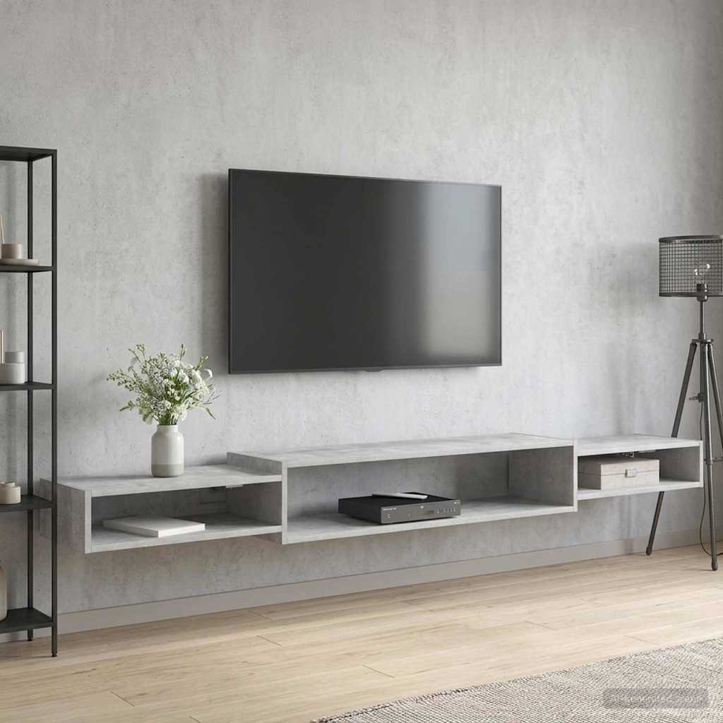 vidaXL Sistem de TV montat pe perete Montare pe perete Gri Beton