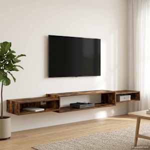 Nástěnná TV skříň Nástěnná montáž Kouřový dub 220 x 28 x 21 cm - obrázek 1