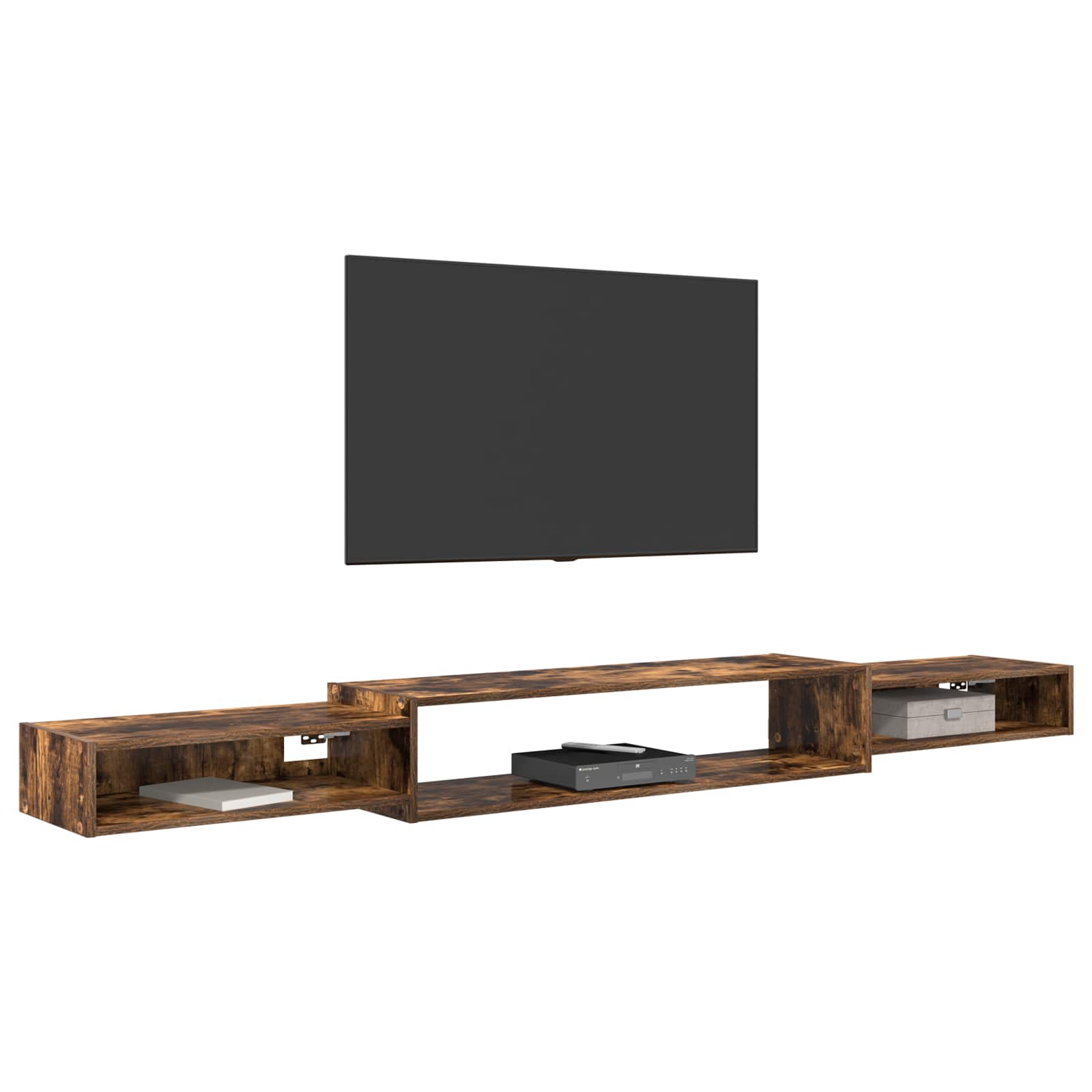 Nástěnná TV skříň Nástěnná montáž Kouřový dub 220 x 28 x 21 cm - obrázek 3