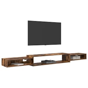 Nástěnná TV skříň Nástěnná montáž Kouřový dub 220 x 28 x 21 cm - obrázek 3