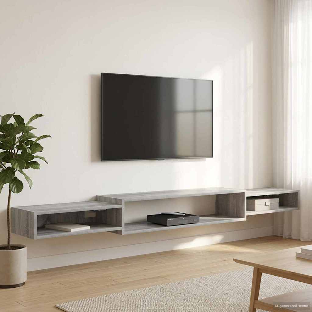 vidaXL Sistem de TV montat pe perete Montare pe perete Sonoma gri