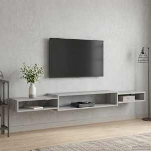 Nástěnná TV skříň Nástěnná montáž Šedý Sonoma 220 x 28 x 21 cm - obrázek 4