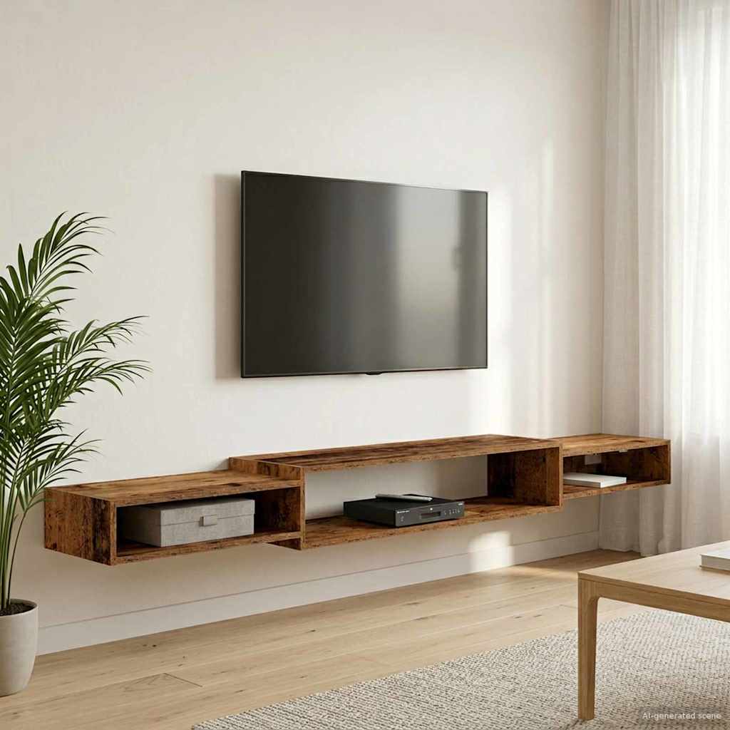 vidaXL Sistem de TV montat pe perete Montare pe perete Lemn vechi