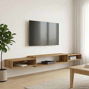 Nástěnná TV skříň Nástěnná montáž Dub artisan 220 x 28 x 21 cm - obrázek 4