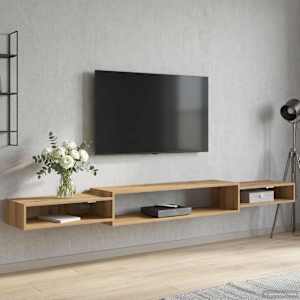 Nástěnná TV skříň Nástěnná montáž Dub artisan 220 x 28 x 21 cm - obrázek 1