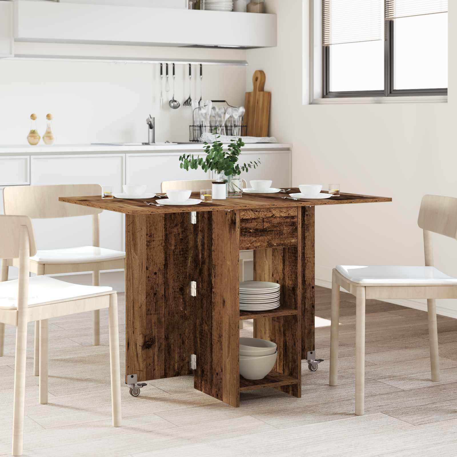 vidaXL Masă de dining 115 x 70 x 75 cm Lemn prelucrat Lemn vechi