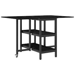vidaXL S&ouml;&ouml;gilaud 122 x 80 x 76,5 cm Tehispuit Must tamm Ristk&uuml;lik