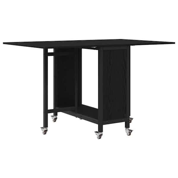 vidaXL Kokkupandav s&ouml;&ouml;gilaud ratastega 130 x 80 x 76,5 cm Tehispuit