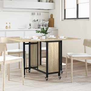 Zložljiva jedilna miza z kolesi 130 x 80 x 76,5 cm jeklena PB