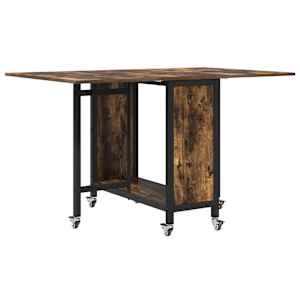 vidaXL Kokkupandav s&ouml;&ouml;gilaud ratastega 130 x 80 x 76,5 cm teras PB