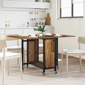 Zložljiva jedilna miza z kolesi 130 x 80 x 76,5 cm jeklena PB