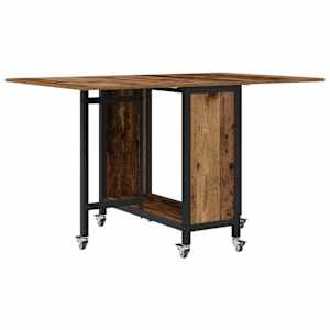 vidaXL Kokkupandav s&ouml;&ouml;gilaud ratastega 130 x 80 x 76,5 cm teras PB