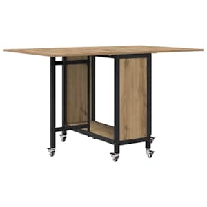vidaXL Kokkupandav s&ouml;&ouml;gilaud ratastega 130 x 80 x 76,5 cm teras PB