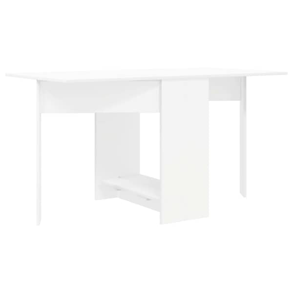 vidaXL S&ouml;&ouml;gilaud 138 x 70 x 73,5 cm Tehispuit Valge Ristk&uuml;lik