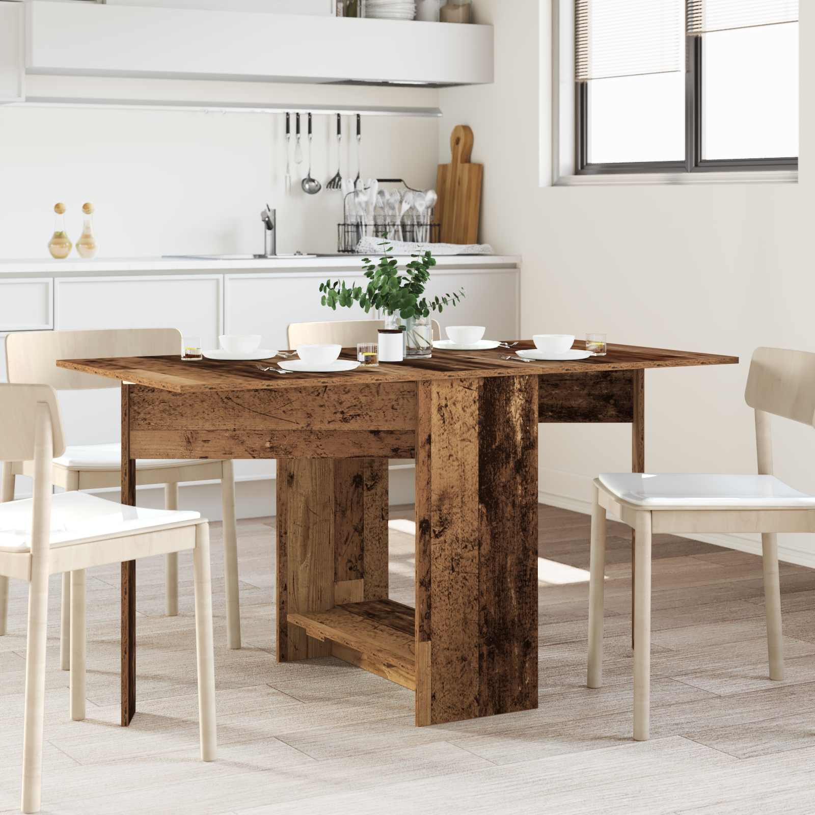 vidaXL Masă de dining 138 x 70 x 73,5 cm Lemn prelucrat Lemn vechi