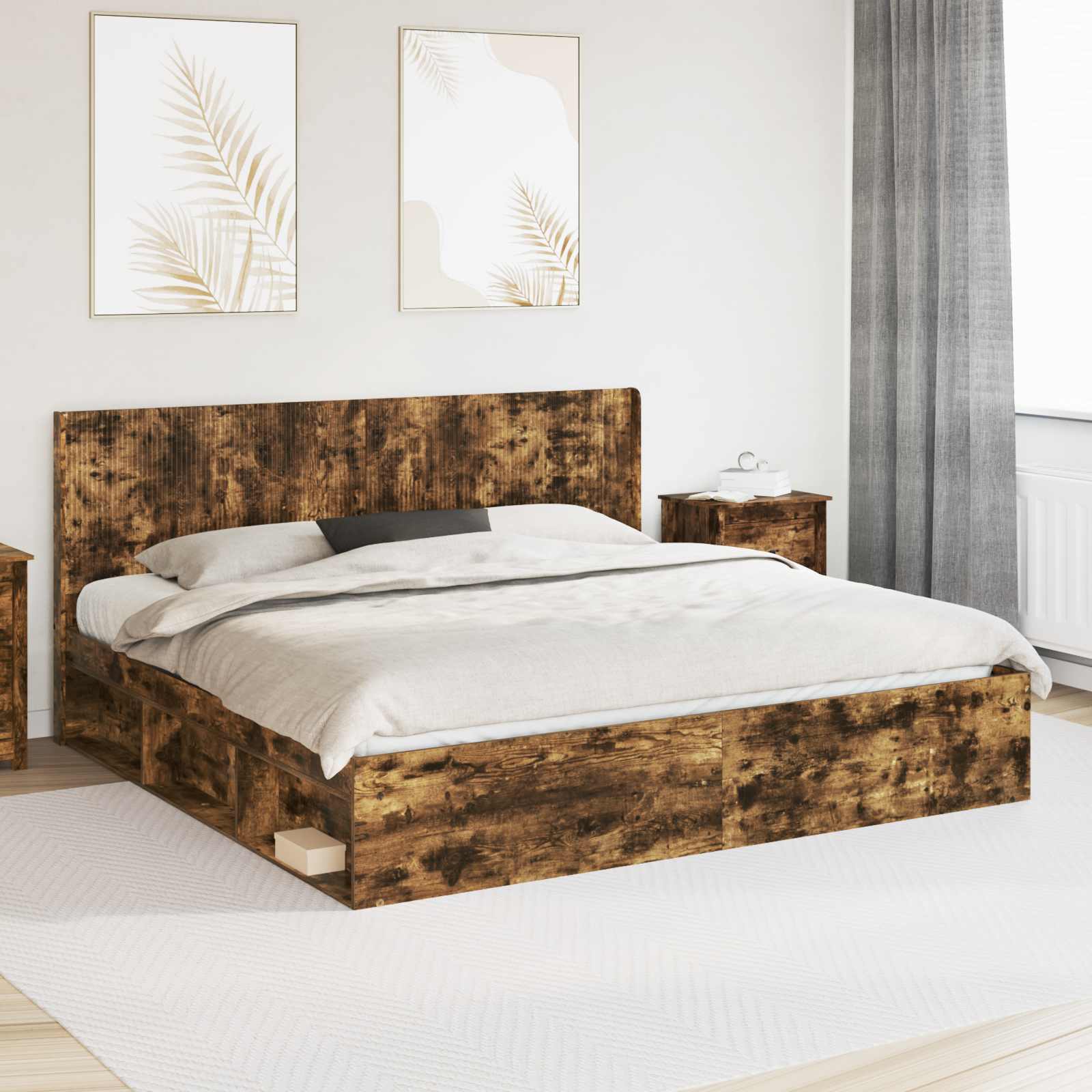 vidaXL Tăblie cap Stejar fumuriu Lemn prelucrat