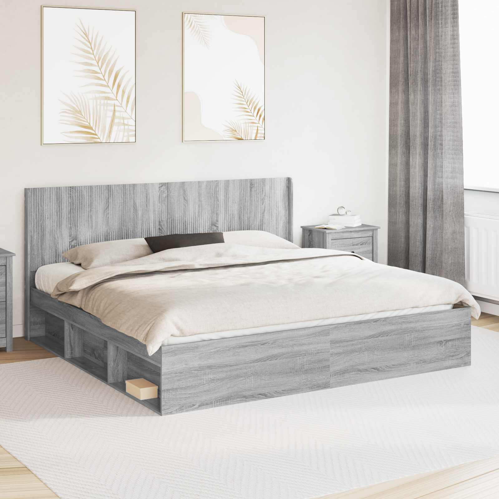 vidaXL Tăblie cap Sonoma gri Lemn prelucrat