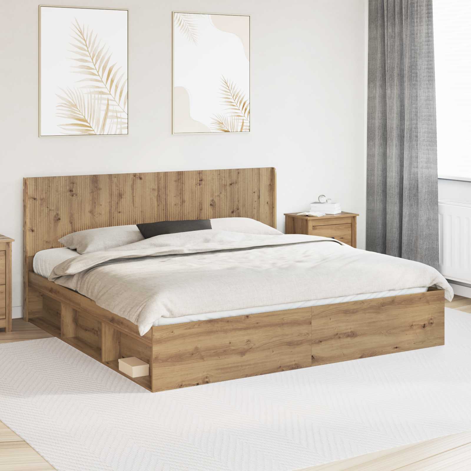 vidaXL Tăblie cap Stejar Artizanal Lemn prelucrat