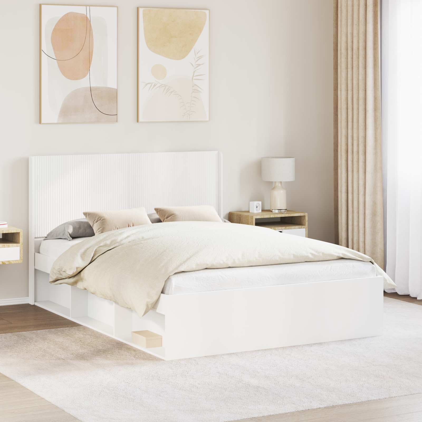 vidaXL Tăblie cap Alb Lemn prelucrat