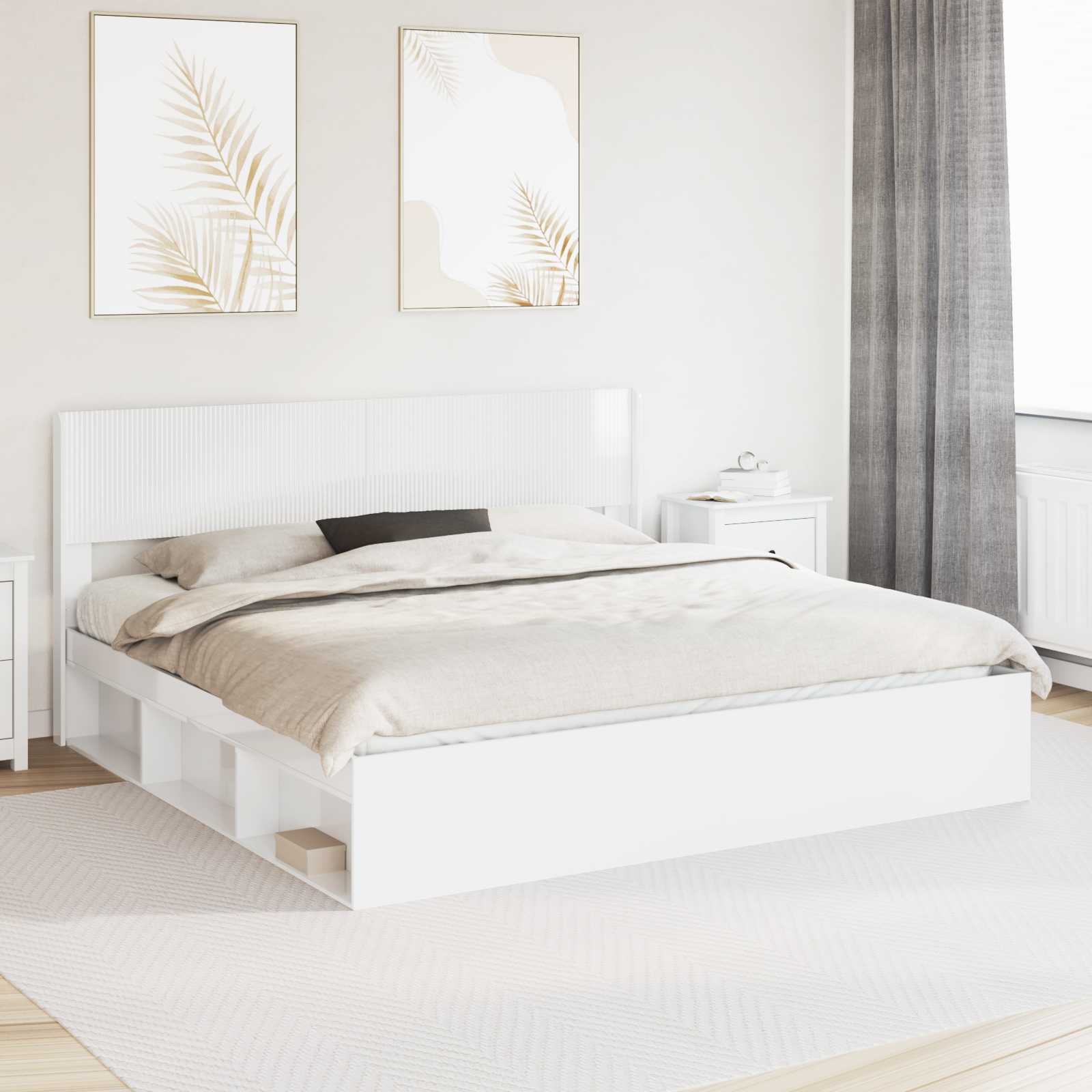 vidaXL Tăblie cap Alb foarte lucios PB