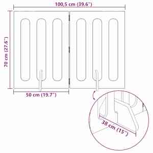 Skládací plot pro domácí mazlíčky 2 pcs Bílý 100,5 x 38 x 70 cm - obrázek 8