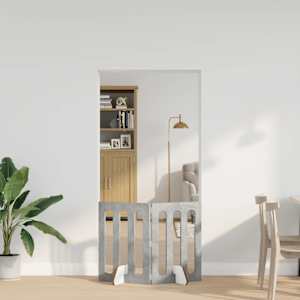 Zložljiva ograda za hišne ljubljenčke 2 pcs Beton Siva