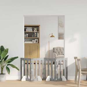 Zložljiva ograda za hišne ljubljenčke 4 pcs Beton Siva