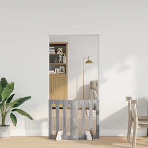 Zložljiva ograda za hišne ljubljenčke 2 pcs Siva Sonoma