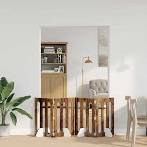 Zložljiva ograda za hišne ljubljenčke 4 pcs Hrastovina