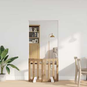 Zložljiva ograda za hišne ljubljenčke 2 pcs Obrtni Hrast