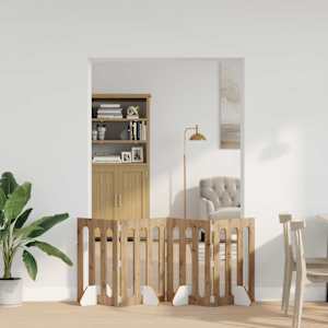 Zložljiva ograda za hišne ljubljenčke 4 pcs Obrtni Hrast