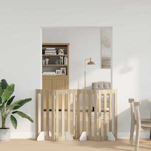 Zložljiva ograda za hišne ljubljenčke 4 pcs Sonoma hrast