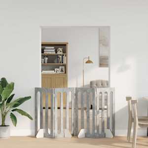 Zložljiva ograda za hišne ljubljenčke 4 pcs Beton Siva